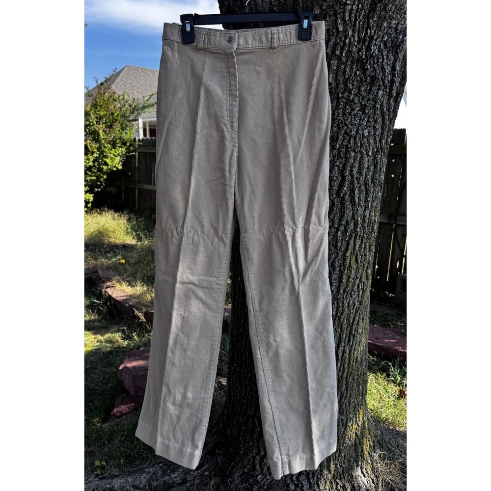 VTG 60s Bronson Corduroy Pants Womens 13-14 Tan High Waist 29x31 No Front Pocket